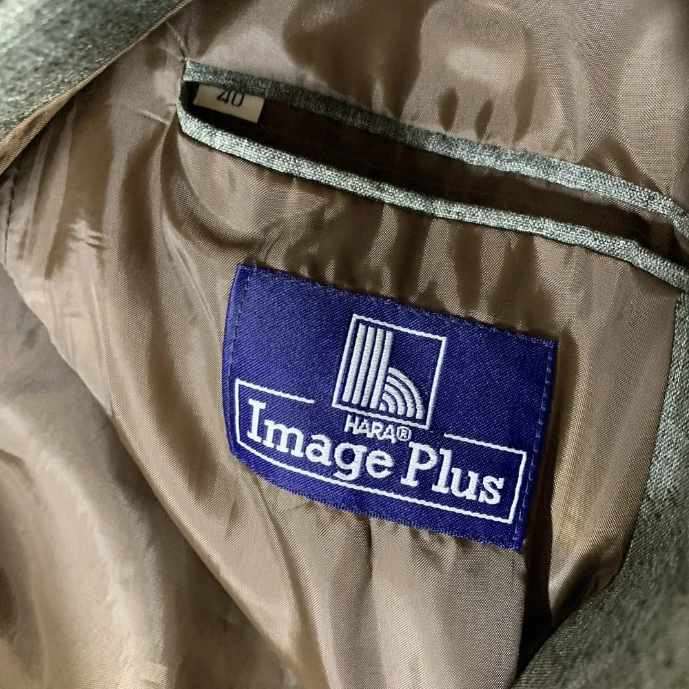 HARA Image Plus Mens Size 40 Blazer Beige Brown Long Sleeve Pockets 70s